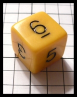 Dice : Dice - 6D - Yellow Opaque with Black Numerals - FA collection buy Dec 2010